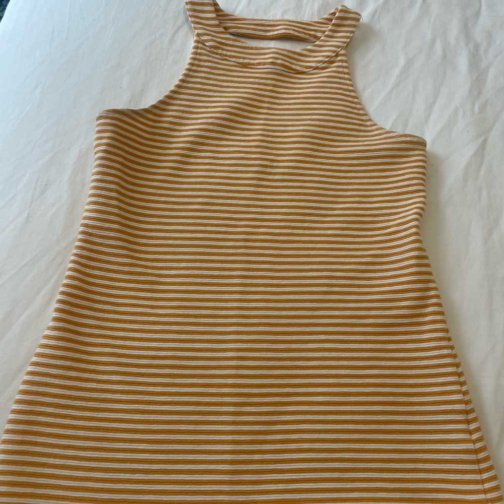 Orange & white sleeveless top